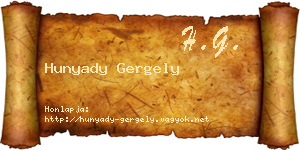 Hunyady Gergely névjegykártya
